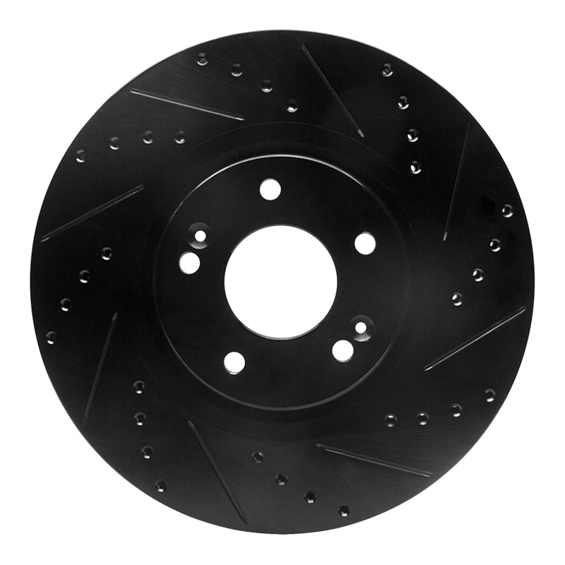 Kia Sedona Brake Rotor (1) - Front Right - R1 Concepts - Drilled & Slotted - Black - `15-`21